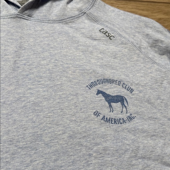 Tasc Thoroughbred Club of America Logo Light weight Hooded Longsleeve Shirt Sz M - Picture 3 of 10